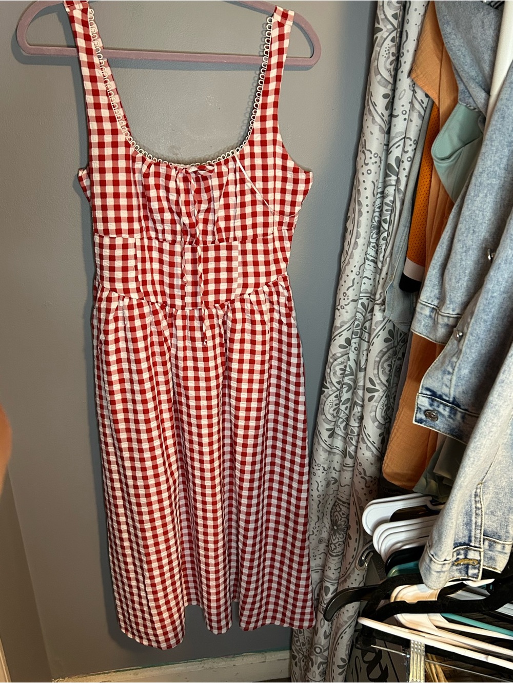 T.J.Maxx Red and White Gingham Sundress